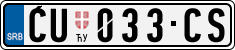 License plate of Serbia, Cars