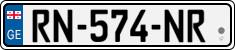 License plate of Georgia, Cars (2014)