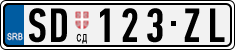 License plate of Serbia, Cars