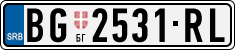 License plate of Serbia, Cars