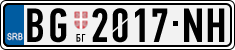 License plate of Serbia, Cars