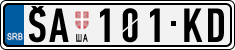 License plate of Serbia, Cars