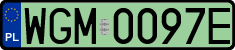 License plates of Poland, Electric vehicles