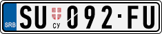 License plate of Serbia, Cars