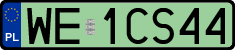 License plates of Poland, Electric vehicles