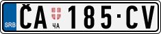 License plate of Serbia, Cars