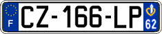 French license plate, SIV (ordinary)