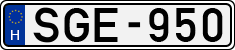 license plates of Hungary, Cars (1990)