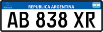 License plate of Argentina, Cars (Mercosur, AB 123 CD)