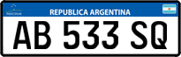License plate of Argentina, Cars (Mercosur, AB 123 CD)