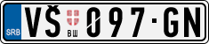 License plate of Serbia, Cars
