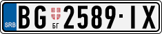 License plate of Serbia, Cars