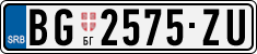 License plate of Serbia, Cars