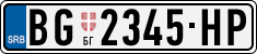 License plate of Serbia, Cars
