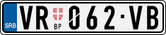 License plate of Serbia, Cars