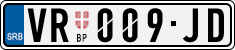License plate of Serbia, Cars
