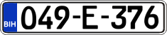 License plate of Bosnia and Herzegovina, Regular plates