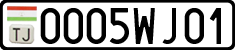 License plate of Tajikistan, Private owners (2009)