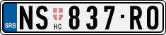 License plate of Serbia, Cars