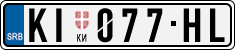 License plate of Serbia, Cars