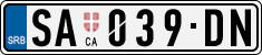 License plate of Serbia, Cars