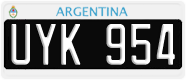 License plate of Argentina, Cars (1995, ABC 123)
