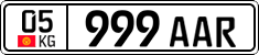 License plate of Kyrgyzstan, Private owners (2016)