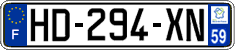 French license plate, SIV (ordinary)