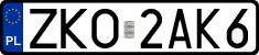 License plates of Poland, Regular car plates