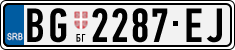 License plate of Serbia, Cars