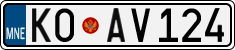 License plate of Montenegro, Cars