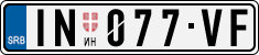 License plate of Serbia, Cars
