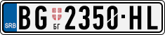 License plate of Serbia, Cars