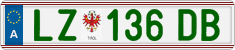 License plate of Austria, Regular plates