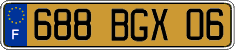 French license plate, FNI