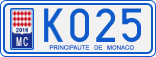 License plate of Monaco, Cars