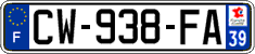 French license plate, SIV (ordinary)