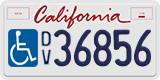 California, Disabled Veteran (D/V12345, 12345D/V, DV12345)