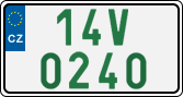 License plate of the Czech Republic, Oldtimers (2001)