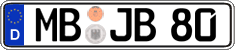 German license plate, Regular plates