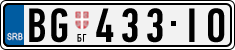 License plate of Serbia, Cars