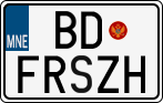 License plate of Montenegro, Vanity Plates