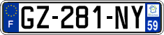 French license plate, SIV (ordinary)
