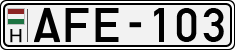 license plates of Hungary, Cars (1990)