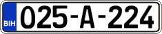 License plate of Bosnia and Herzegovina, Regular plates