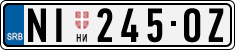 License plate of Serbia, Cars