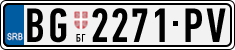 License plate of Serbia, Cars