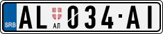 License plate of Serbia, Cars
