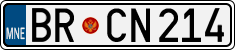 License plate of Montenegro, Cars