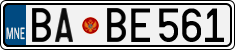 License plate of Montenegro, Cars